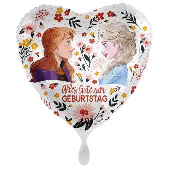 Standard Anna & Elsa Floral Birthday Foil Balloon PL40 Packaged 45 cm