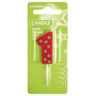 Candle 1 Dots & Stripes Height 7.6 cm Candle 1 Dots & Stripes Height 7.6 cm