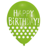 6 Latex Balloons Happy Birthday - Dots 27.5 cm / 11"