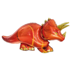 Large Shape Dinosaur Triceratops Foil Balloon H40 Packaged 109 cm x 55 cm