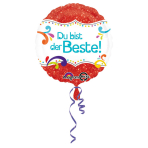 Standard Du bist der Beste Foil Balloon round S40, packed 43cm
