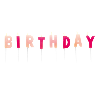 13 Letter Candles Happy Birthday Pink Height 7 cm 13 Letter Candles Happy Birthday Pink Height 7 cm