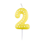 Numeral Candle 2 Dots & Stripes Height 6.5 cm