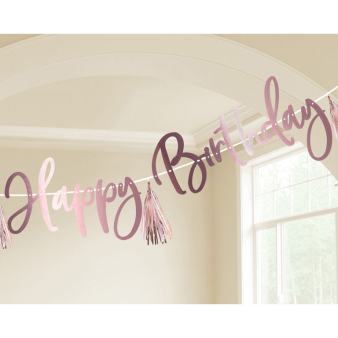 Letter Banner Rose Gold Birthday Personalizable 2.74 m Letter Banner Rose Gold Birthday Personalizable 2.74 m