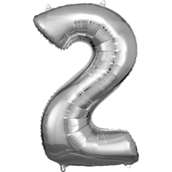 Large Number 2 Silver Foil Balloon N34 Packaged 92 cm x 57 c Large Number 2 Silver Foil Balloon N34 Packaged 92 cm x 57 c