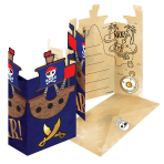 8 Invitations & Envelopes Pirates Map