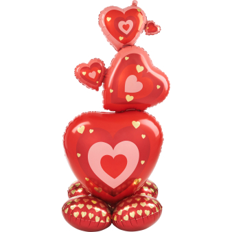 AirLoonz Stacking Hearts Foil Balloon P71 Packaged 63 cm x 139 cm AirLoonz Stacking Hearts Foil Balloon P71 Packaged 63 cm x 139 cm
