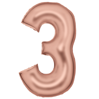 Large Number Silk Lustre 3 Rose Gold Foil Balloon N34 Packaged 87 cm x 52 cm Large Number Silk Lustre 3 Rose Gold Foil Balloon N34 Packaged 87 cm x 52 cm