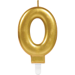 Number Candle 0 Sparkling Celebrations Gold Height 9.3 cm