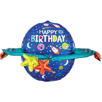 UltraShape Happy Birthday Colorful Galaxy Foil Balloon P60 Packaged 73 cm x 50 cm