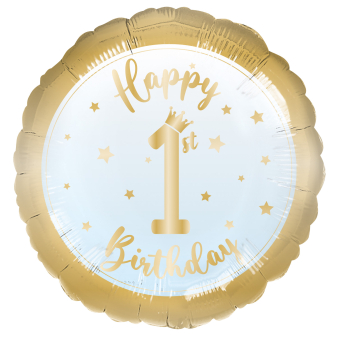 Standard 1st Birthday Boy Foil Balloon C40 Packaged 43 cm Standard 1st Birthday Boy Foil Balloon C40 Packaged 43 cm