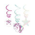 6 Swirl Decorations Unicorn Dreams Paper