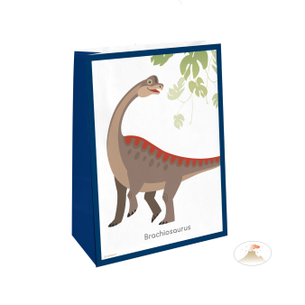 4 Paper Bags with Stickers Happy Dinosaur 14.7 x 21 cm
