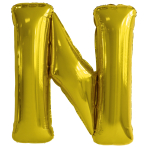 Large Letter N Gold Foil Balloon N34 Packaged 83 cm x 79 cm