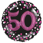 Multi Sparkling Pink 50 Foil Balloon P75 Packaged 81 cm x 81 cm