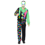 Adult Costume Funhouse Neon Clown Men Size M