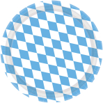 8 Plates Bayern Lightblue Round Paper 23cm