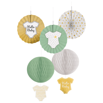 Hanging Decoration Hello Baby 5 Parts Hanging Decoration Hello Baby 5 Parts