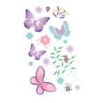 4 Sheets Temporary Tattoos Flutter Garden