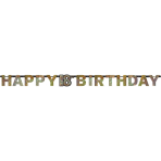 Letter Banner 18 Sparkling Celebration Gold Foil 213 x 16.2 cm