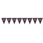 Pennant Banner 40 Sparkling Celebrations Pink Foil 396.2 x 21.5 cm