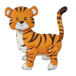 Multi Tiger Foil Balloon H60 Packaged 55 cm x 63 cm