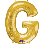 Mini Shape Letter "G" Gold Foil Balloon A04 Packaged 22 x 33cm