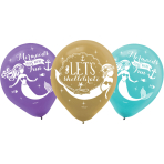 6 Latex Balloons Mermaid Wishes 27.5 cm / 11"