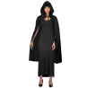 Costume Accessory Black Hooded Cape One size