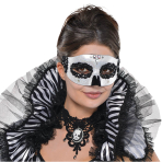 Mask Venetian Skull Black & Bone One Size