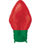 Standard Shape Red Christmas Light Bulb Foil Balloon S50 Packaged 27cm x 55cm