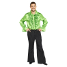 Adult Costume Satin Shirt Lime Size Std