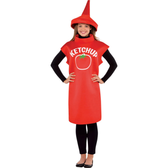 Adult Costume Ketchup Bottle Size M/L Adult Costume Ketchup Bottle Size M/L