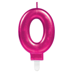 Number Candle 0 Starlight Birthday Pink Height 9.3 cm