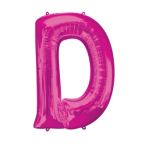SuperShape Letter D Pink Foil Balloon L34 Packaged 60cm x 83cm