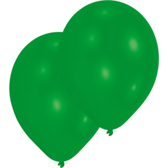 10 Latex Balloons Standard Green 27.5 cm / 11"