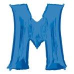 SuperShape Letter M Blue Foil Balloon L34 Packaged 81cm x 83cm