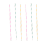 12 Drinking Straws Happy Birthday Pastel Paper 19.7 cm