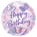 Standard Flutter Happy Birthday Foil Balloon S40 Packaged 43 cm