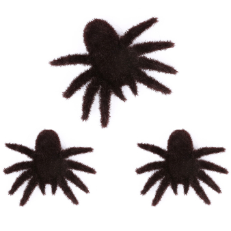 3 Fuzzy Spiders Black Plastic 8 x 10 cm 3 Fuzzy Spiders Black Plastic 8 x 10 cm