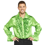 Adult Costume Satin Shirt Lime Size Small