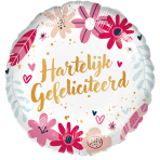 Standard - Hartelijk Gefliciteerd Boho - DUT  Foil Balloon RP40 Packaged 45 cm