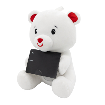 2-in-1 plush toy balloon weight polar bear with loop, 21cm, 170g 2-in-1 plush toy balloon weight polar bear with loop, 21cm, 170g