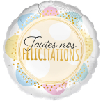 Standard - Joutes nos Felicitations - FRE Foil Balloon Packaged 45 cm
