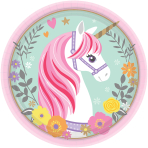 8 Plates Magical Unicorn Round Papier 18 cm