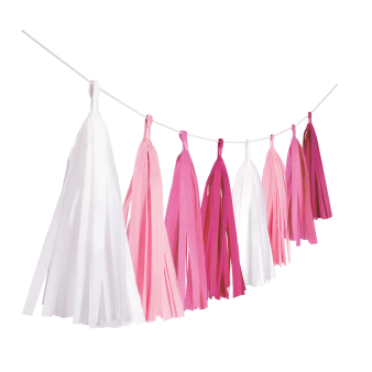 Garland Tassel Hot Pink Paper 304 cm Garland Tassel Hot Pink Paper 304 cm