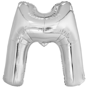 Large Letter M Silver Foil Balloon N34 Packaged 83 cm x 69 c