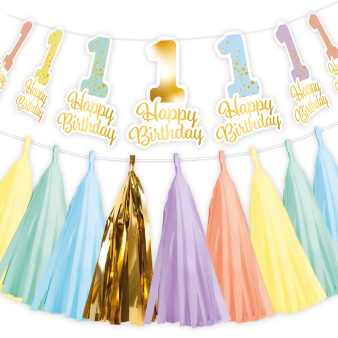 Chair Decoration Kit 1st Birthday Rainbow 2 Parts Chair Decoration Kit 1st Birthday Rainbow 2 Parts