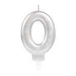 Number Candle 0 Starlight Birthday Silver Height 9.3 cm