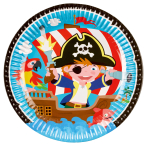 8 Plates Pirate Round Paper 23 cm
